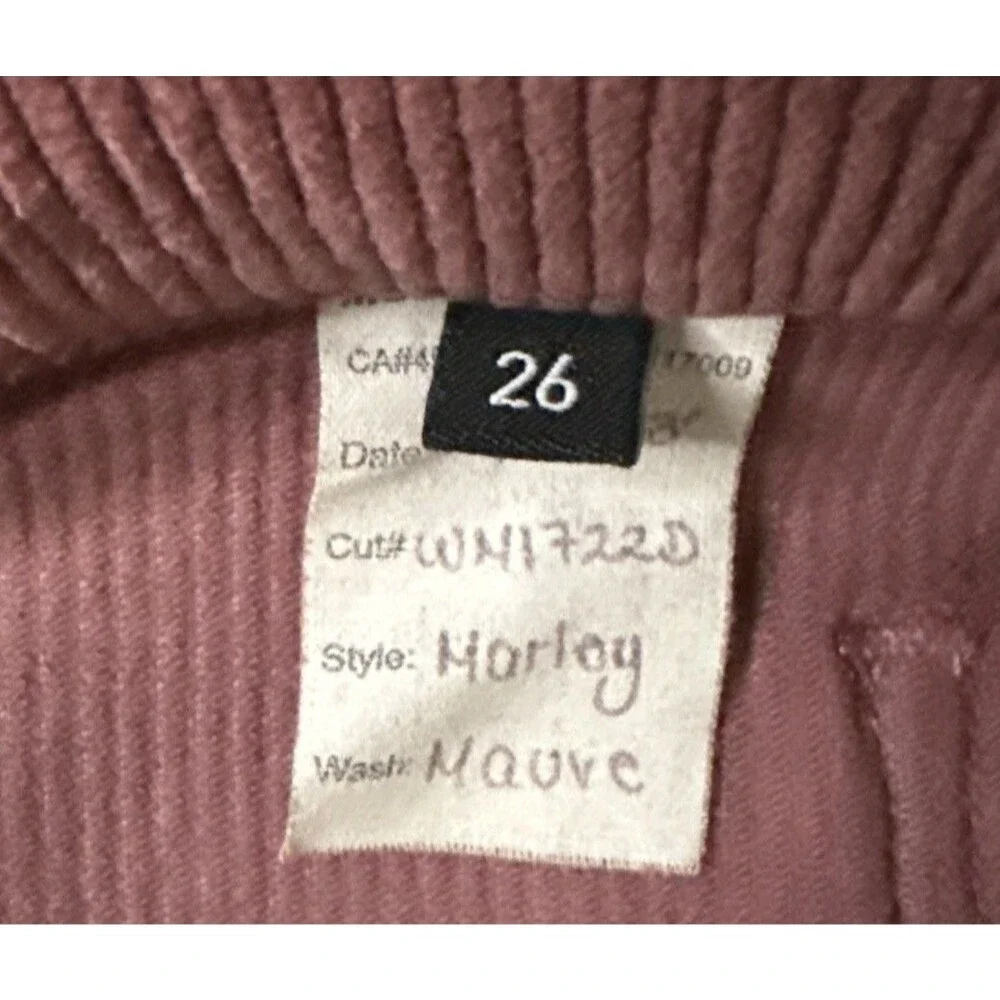Modern American 26 Corduroy Marley Vintage Mauve Wide Leg Pants NWT - Picture 6 of 12